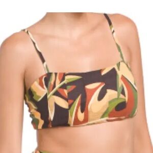 HOUSE OF HARLOW Linen Blend Smocked Crop Top‎ size medium